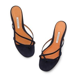 EMME PARSONS Navy Flat Sandal